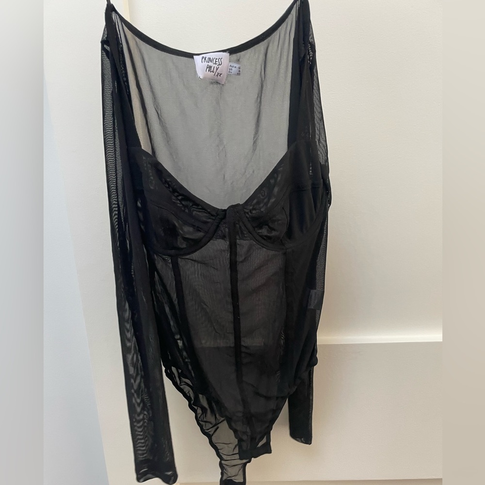 Princess Polly black mesh bodysuit